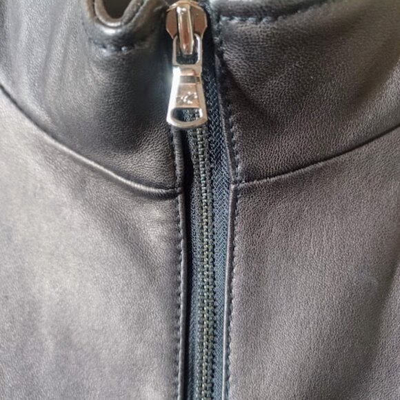 Kenneth Cole Reaction Leather Moto Jacket - Women's L - Black - Picture 3 of 12